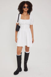 Perfect Stranger Whisper Lace Mini Dress White