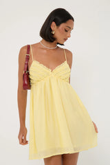 Perfect Stranger Klara Frill Mini Dress Lemon