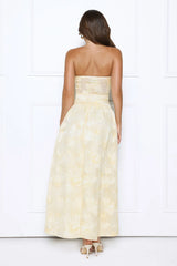Gorgeous Temptation Strapless Maxi Dress Yellow