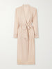 Belted silk-moiré midi dress