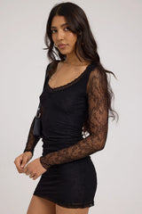 Luck & Trouble Lilliana Lace Mini Dress Black