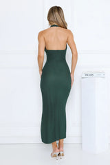 Dusktime Desire Halter Maxi Dress Teal