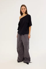 Neovision Sector Wide Leg Cargo Pant Charcoal