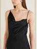 Asymmetric satin midi dress