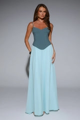 Sleek Society Maxi Dress Teal