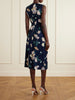 Floral printed ponte midi dress