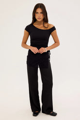 Perfect Stranger Harlow Lace Wrap Pants Black