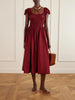 Quinley shirred organic cotton-voile midi dress