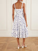 Elita belted floral-print cotton-poplin midi dress