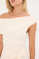 Luck & Trouble Evianna Recycled One Shoulder Mini Dress White