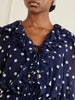 Ruffled tiered polka-dot georgette midi dress