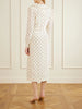 Belted polka-dot silk-crepe midi dress