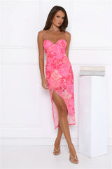 Seashore Mesh Midi Dress Pink