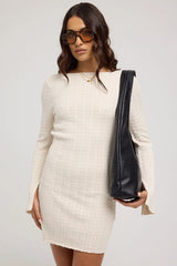 Perfect Stranger Bellsy Long Sleeve Mini Dress - White