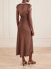 Elvira lace-trimmed satin midi dress