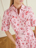 Rubie belted floral-print organic cotton-poplin midi dress