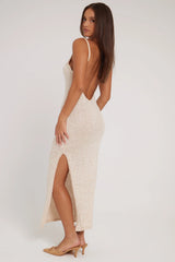 Sndys The Label Azaria Maxi Dress Champagne Shimmer