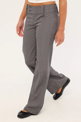 Luck & Trouble Carly Low Rise Boot Cut Pant Grey