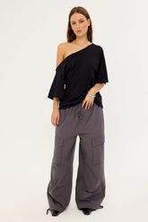 Neovision Sector Wide Leg Cargo Pant Charcoal