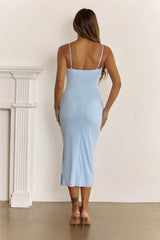 Glitter Corset Midi Dress Light Blue