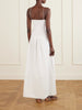 Shirred organic cotton midi dress
