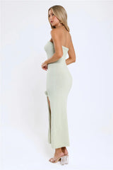 Tidal Glow Strapless Maxi Dress Green