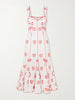 Naia tiered broderie anglaise cotton-blend midi dress