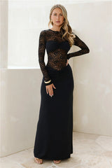 Larna Sleeved Maxi Dress Black
