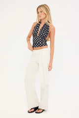 Luck & Trouble Connie Tie Low Rise Pant Cream