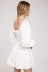 Luck & Trouble Rue Long Sleeve Mini Dress White