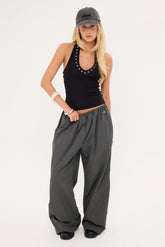 Neovision Gravex Nylon Wide Leg Pant Khaki Green