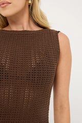 Perfect Stranger Cobana Knit Maxi Dress Brown