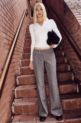 Luck & Trouble Carly Low Rise Boot Cut Pant Grey