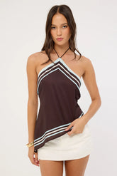Perfect Stranger Sicily Halter Top Brown