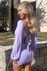 Atkinson Long Sleeve Mini Dress - Purple