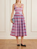Eglantine belted striped cotton midi dress