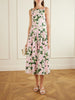 Floral-printed cotton-blend midi dress
