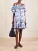 Breakfast off-the-shoulder tiered printed cotton midi dress