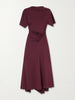 Draped satin-jersey midi dress