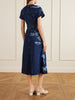 Floral-print denim midi dress