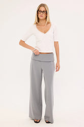 Perfect Stranger Vaila Fold Over Pant Grey