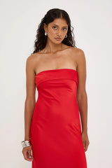 Perfect Stranger Carly Strapless Maxi Dress Red