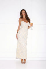 She's Always Right Lace Maxi Dress Yellow