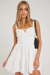 Luck & Trouble Isola Cotton Mini Dress White