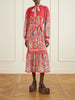 Floral-print chiffon midi dress