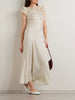 Emerence ruffled polka-dot silk-blend twill midi dress
