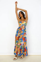Blossom Garden Maxi Dress Orange