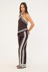 Perfect Stranger Sicily Mid Rise Pants Brown Stripe