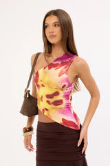 Feners Besos Bloom One Shoulder Top Bloom
