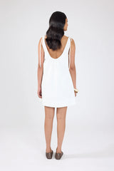 Perfect Stranger Penelope Tie Shoulder Mini Dress Off White